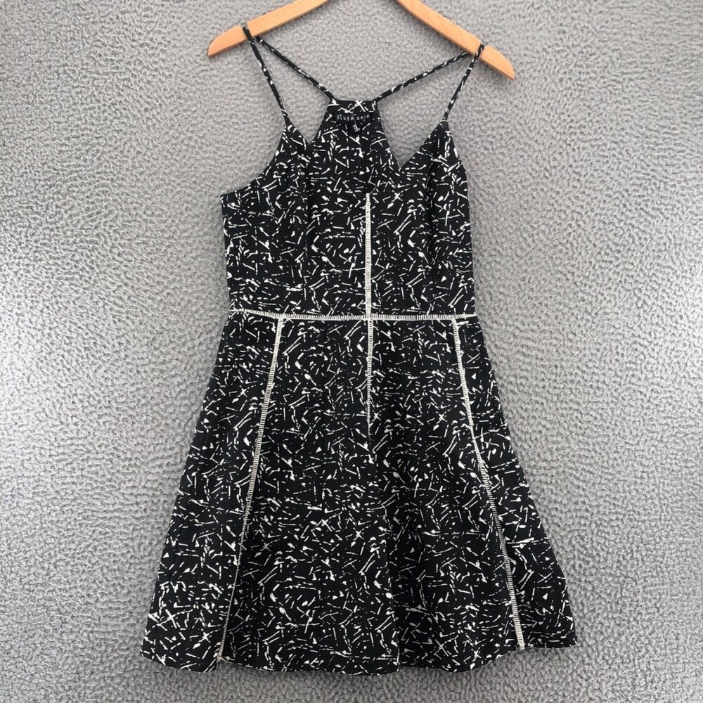 Blush Noir Dress Womens Small Black Fit & Flare Mini Spaghetti Straps Stretch
